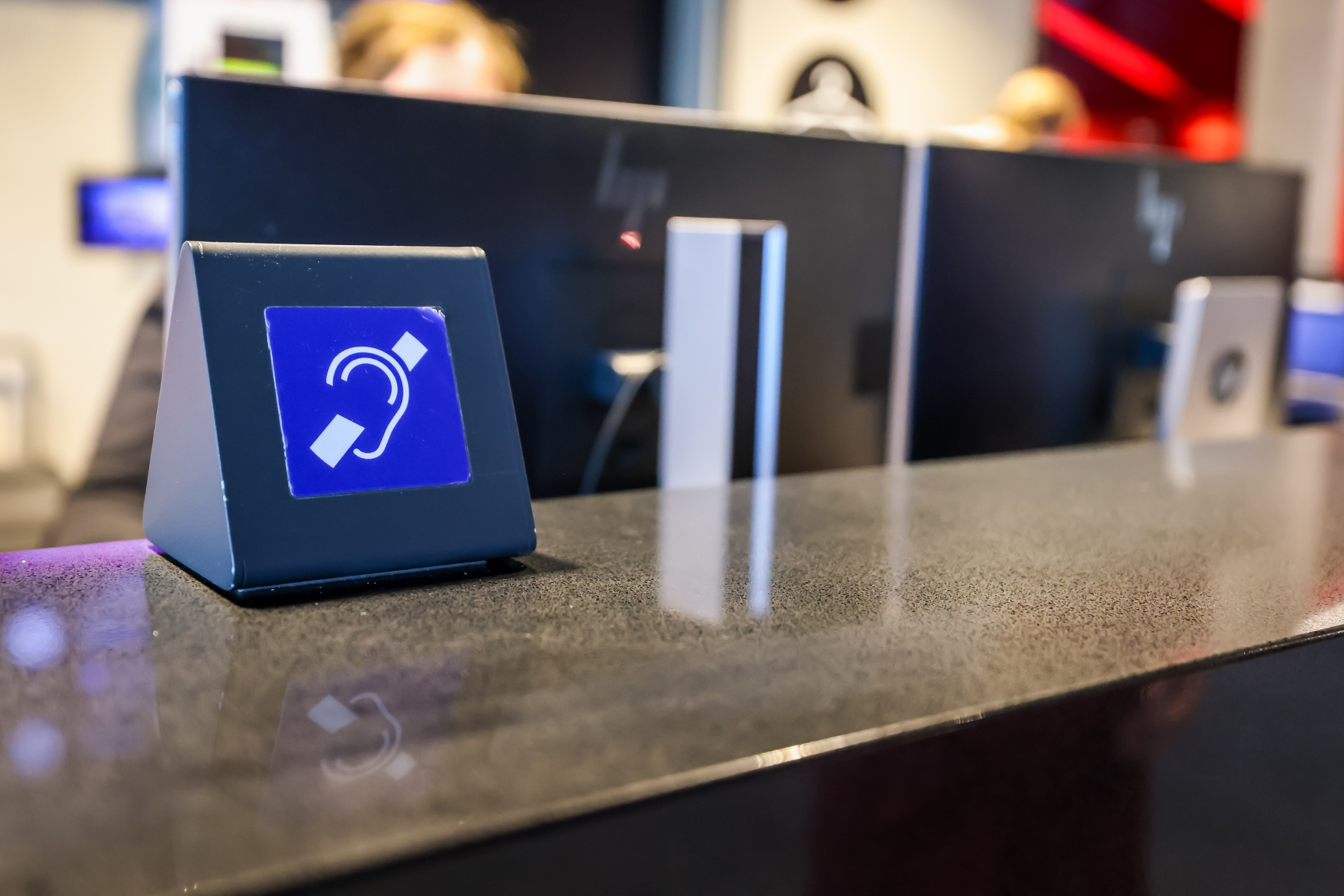 Induction loop hearing augmentation at ICC Sydney Theatre Customer Service Desk, Level 2.