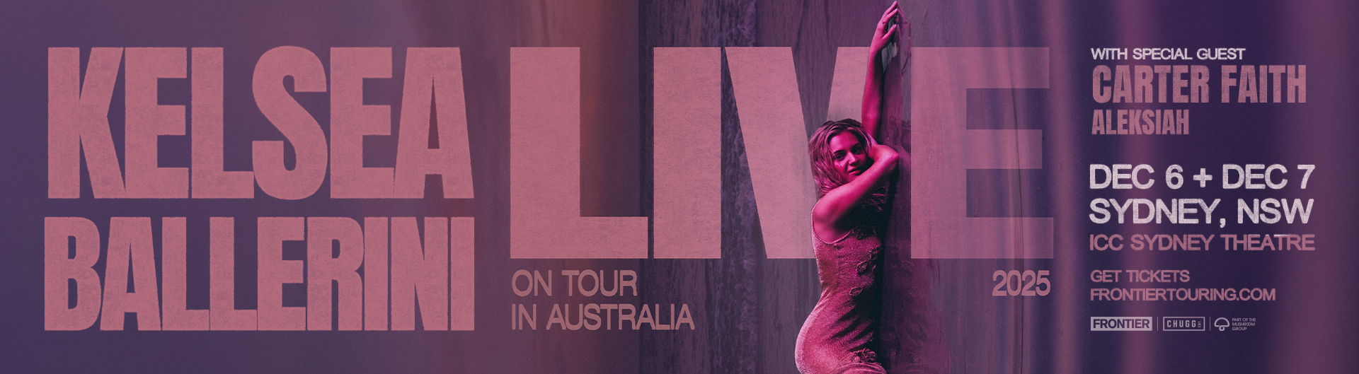 Kelsea Ballerini is coming to ICC Sydney Theatre on 6 & 7 December 2025.