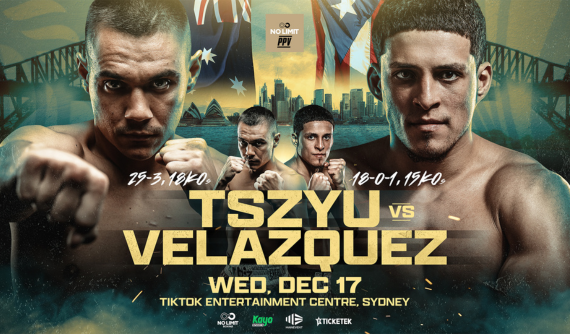 Tim Tszyu v Anthony Velazquez is coming to TikTok Entertainment Centre on Wednesday 17 December 2025.
