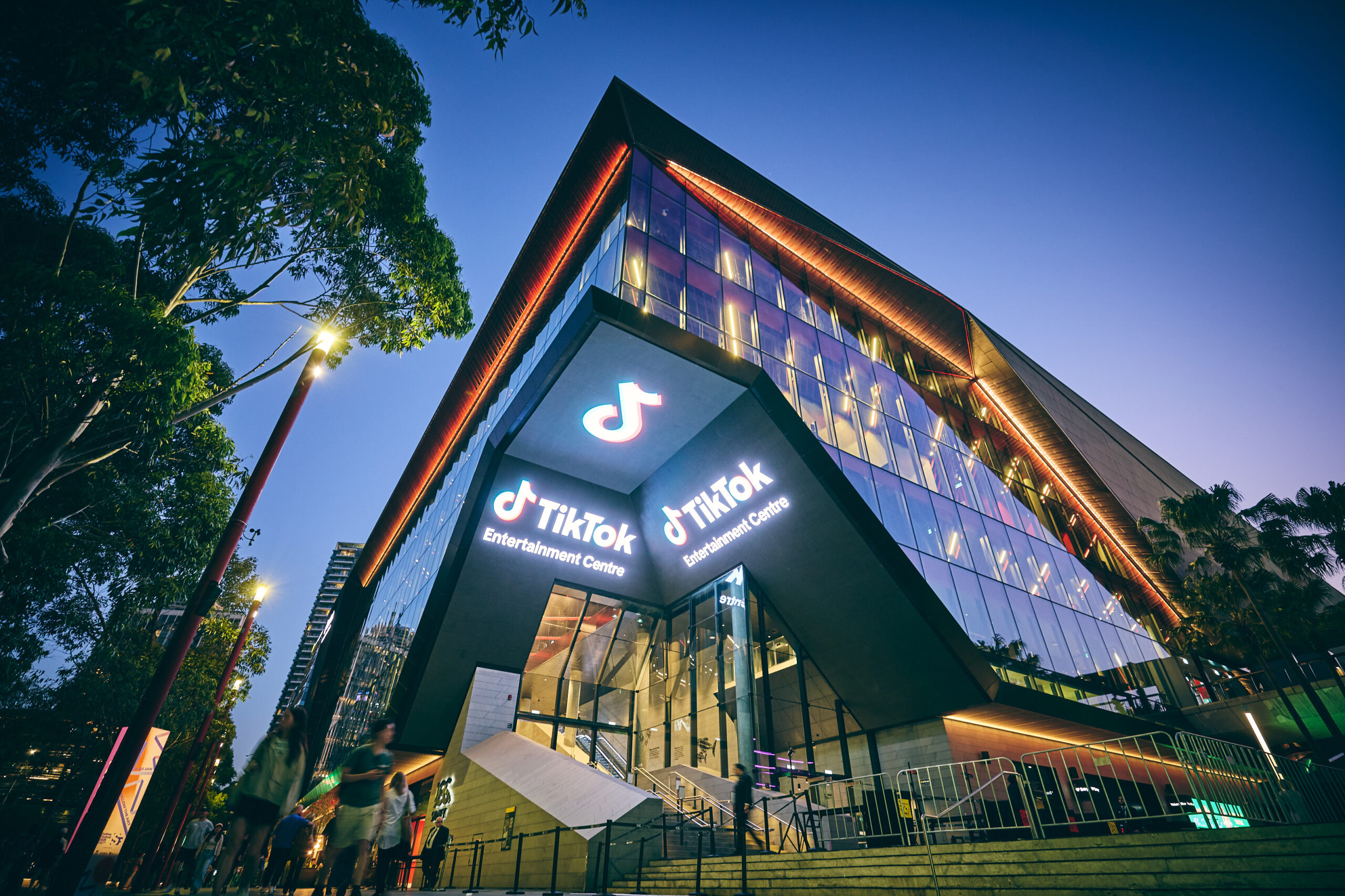 Low angle image of the TikTok Entertainment Centre birdsmouth entry