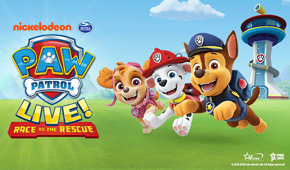 Paw Patrol LIVE! Race to the Rescue is coming to TikTok Entertainment Centre on 15 & 16 August 2026.